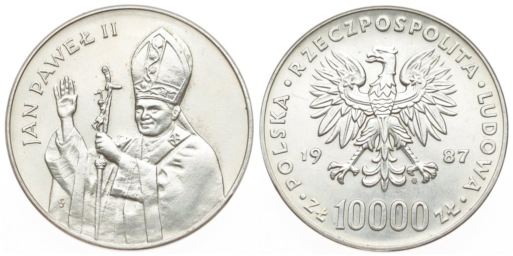 10000 złotych Papież 1987