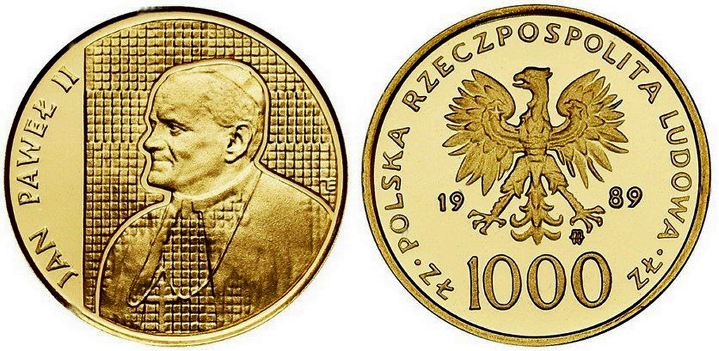 1000 złotych Jan Paweł II 1989