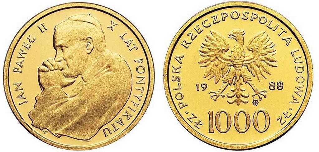 1000 złotych Jan Paweł II 1988